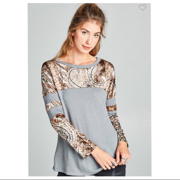 Varsity Paisley Top! - Picture 2 of 4